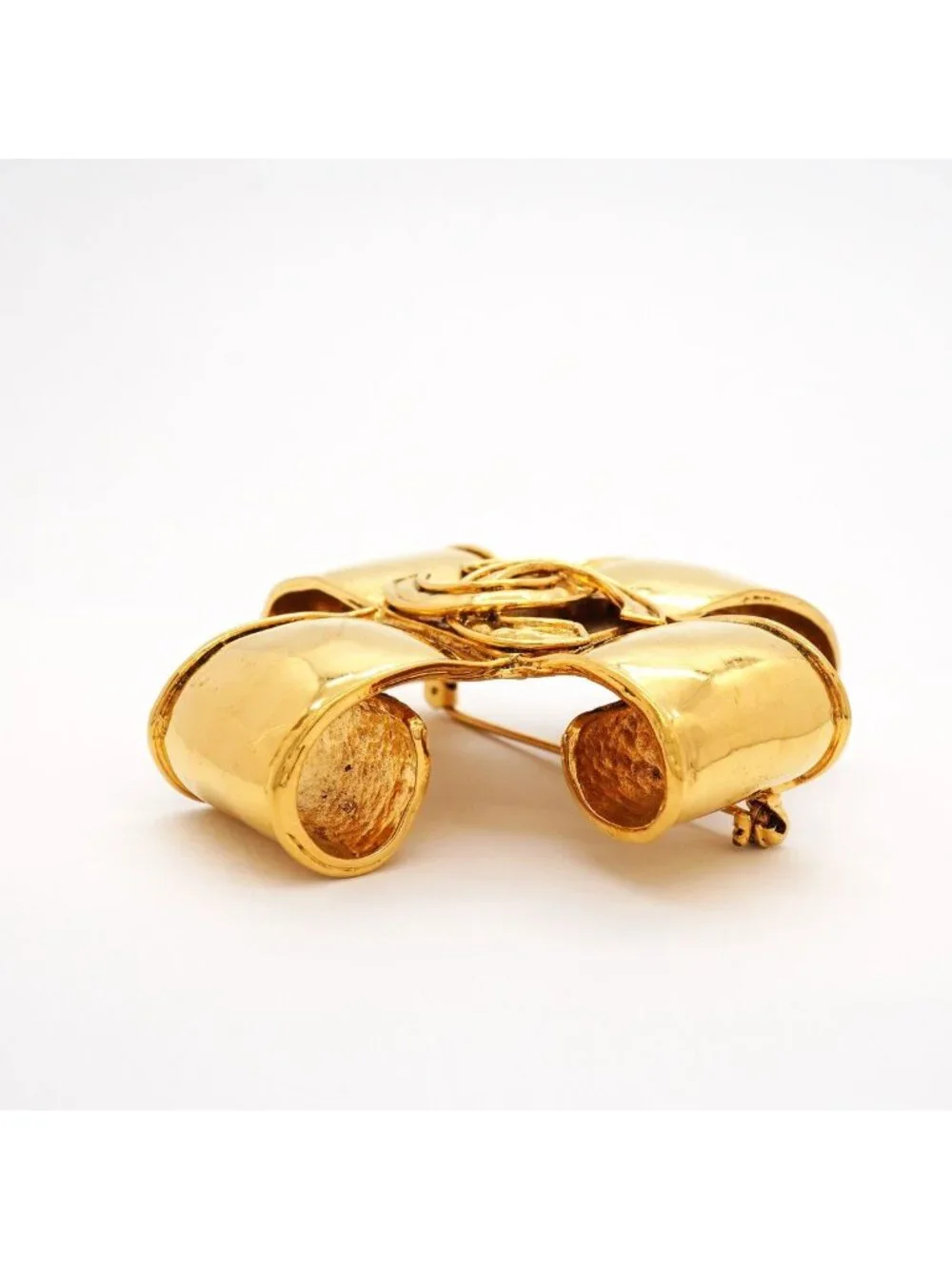 Chanel Brooch Vintage CC Logo Gold Plated